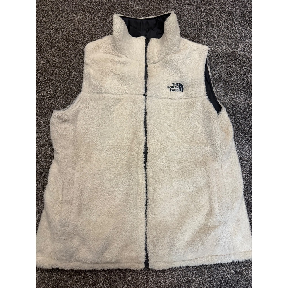 The North Face Womens Reversible Sherpa Fleece Quilted Puffer Vest Black XL